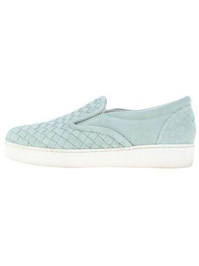Bottega Veneta Intrecciato Slip on Shoes Suede Lime Green